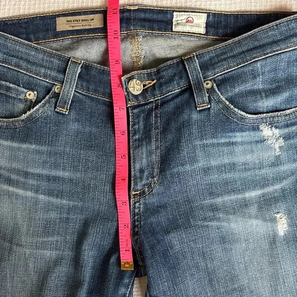 AG Adriano Goldschmied Jeans Women’s 28 The Stilt Roll Up Cigarette Distressed - Picture 6 of 9
